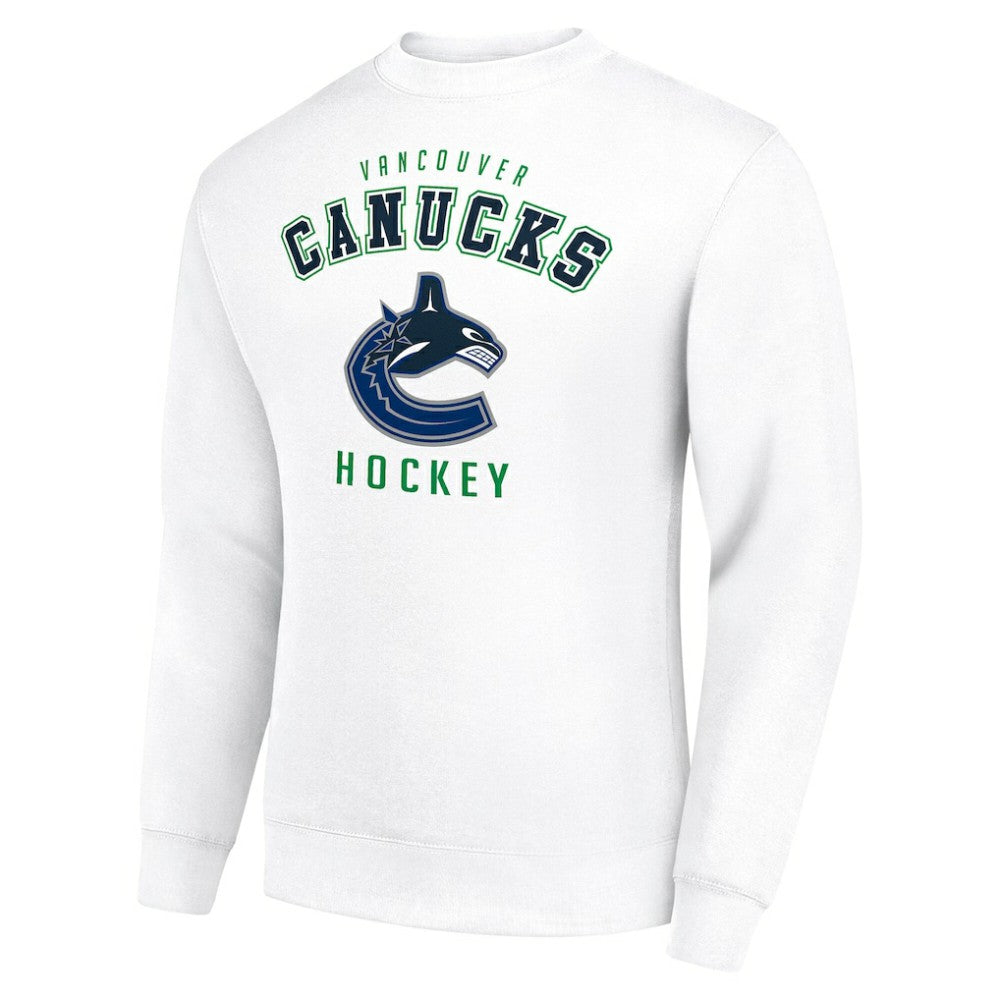 Vancouver Canucks Men's Starter Team Logo Fleece Pullover Sweatshirt White