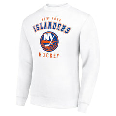 New York Islanders Men's Starter Team Logo Fleece Pullover Sweatshirt White