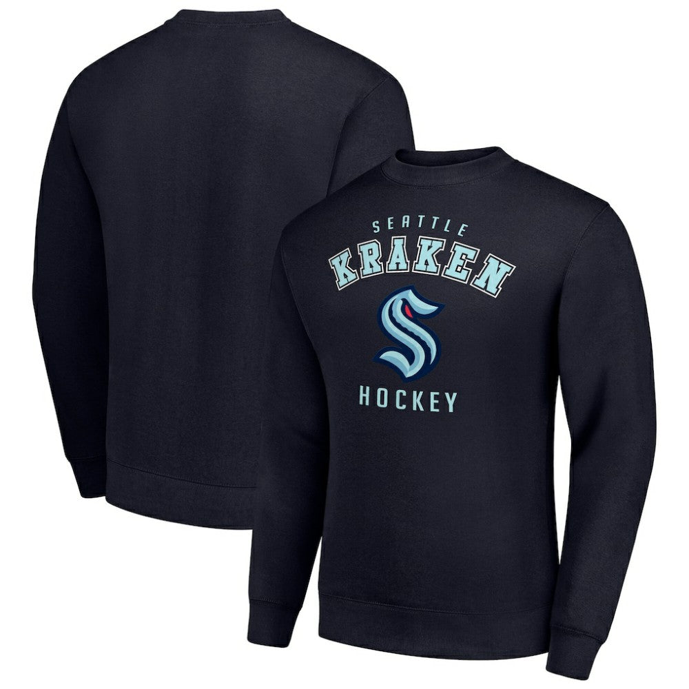 Seattle Kraken Men's Starter Team Logo Fleece Pullover Sweatshirt Navy