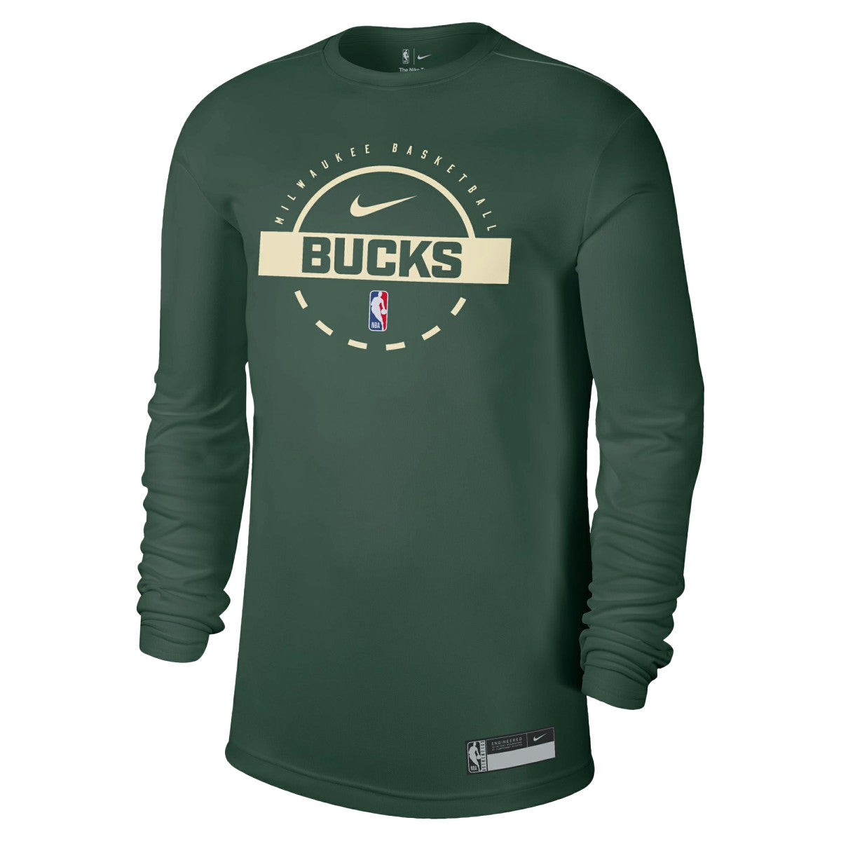 Milwaukee Bucks 2025/26 On-Court Flare Dri-FIT Practice Long Sleeve Tri-Blend T-Shirt - Hunter Green | Nike on sale