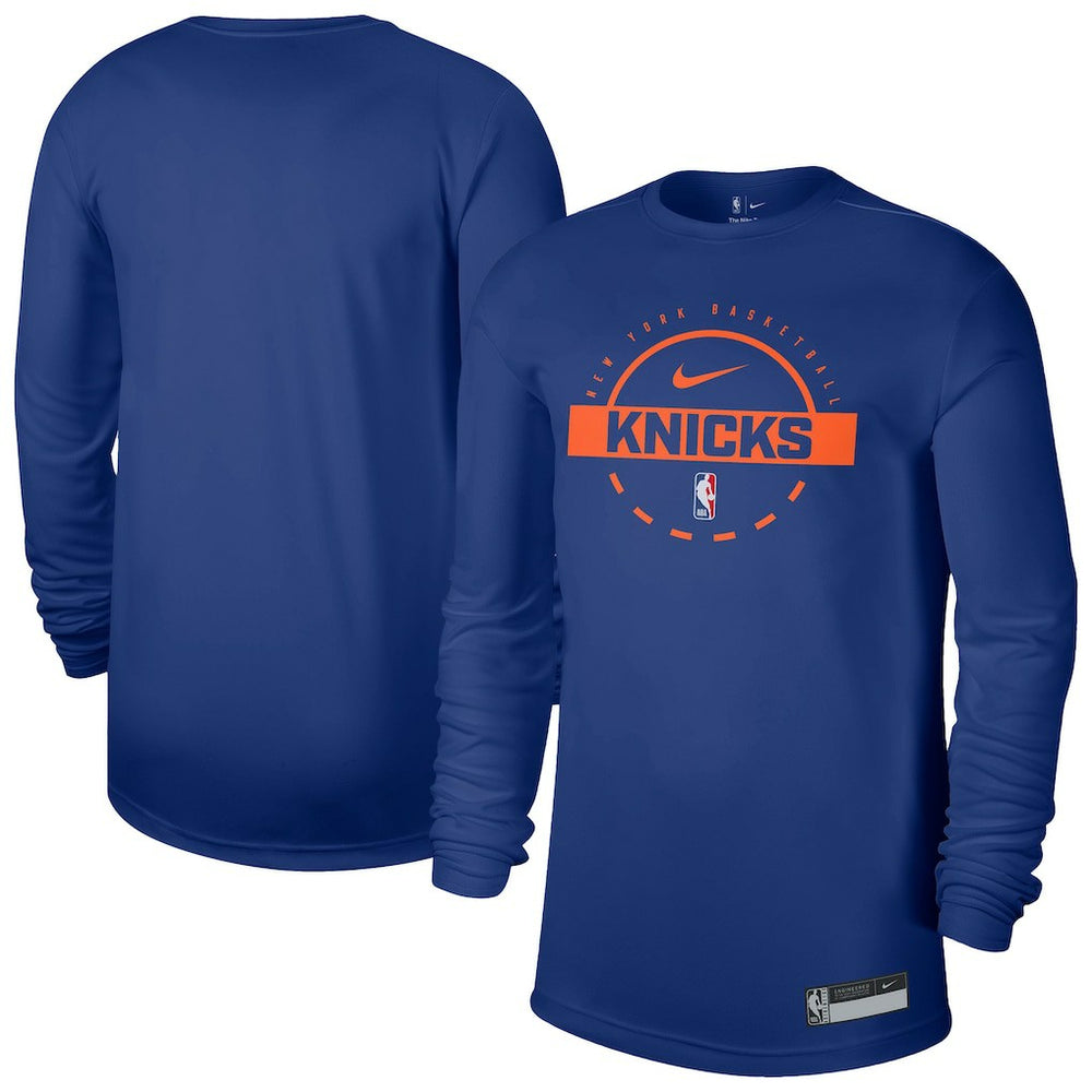 New York Knicks 2025/26 On-Court Flare Dri-FIT Practice Long Sleeve Tri-Blend T-Shirt - Blue | Nike cheap