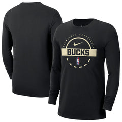 Milwaukee Bucks Authentic Long Sleeve Practice T-Shirt - Black | Nike online