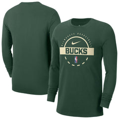 Milwaukee Bucks Authentic Long Sleeve Practice T-Shirt - Hunter Green | Nike online