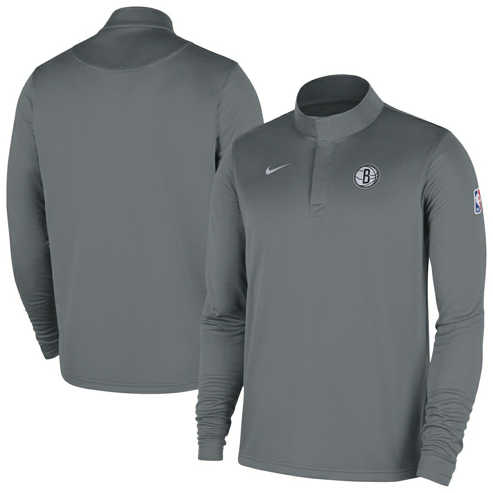 Brooklyn Nets 2025/26 Authentic Coaches Quarter-Zip Dri-Fit Top - Gray | Nike cheap