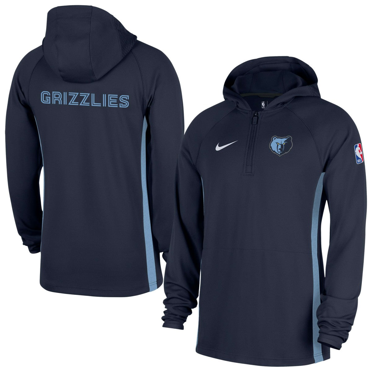 Memphis Grizzlies Authentic On Court Zone Quarter-Zip Dri-FIT Hoodie Jacket - Navy | Nike cheap