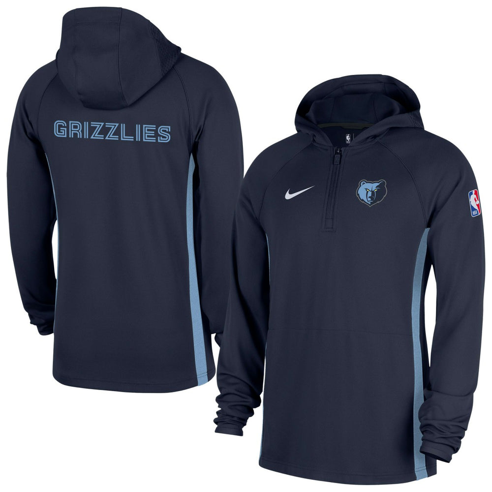 Memphis Grizzlies Authentic On Court Zone Quarter-Zip Dri-FIT Hoodie Jacket - Navy | Nike cheap