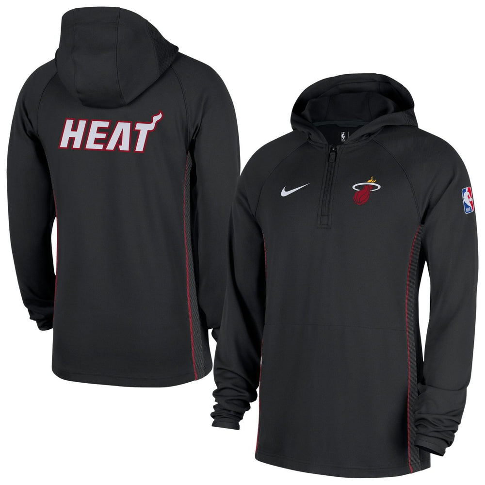 Miami Heat Authentic On Court Zone Quarter-Zip Dri-FIT Hoodie Jacket - Black | Nike on sale