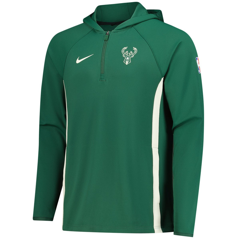 Milwaukee Bucks Authentic On Court Zone Quarter-Zip Dri-FIT Hoodie Jacket - Hunter Green | Nike for sale