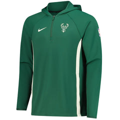 Milwaukee Bucks Authentic On Court Zone Quarter-Zip Dri-FIT Hoodie Jacket - Hunter Green | Nike for sale