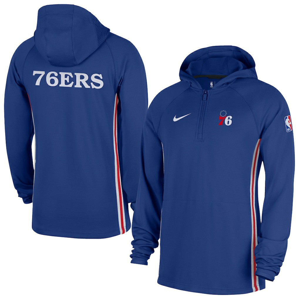 Philadelphia 76ers Authentic On Court Zone Quarter-Zip Dri-FIT Hoodie Jacket - Blue | Nike for sale