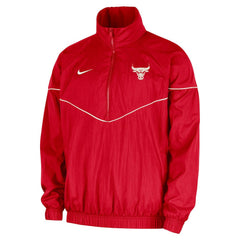 Chicago Bulls Courtside Windrunner Woven Half-Zip Hooded Jacket - Red | Nike for sale