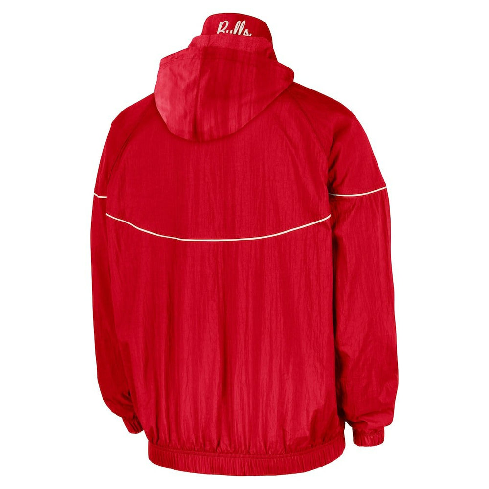 Chicago Bulls Courtside Windrunner Woven Half-Zip Hooded Jacket - Red | Nike for sale