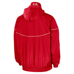 Chicago Bulls Courtside Windrunner Woven Half-Zip Hooded Jacket - Red | Nike for sale