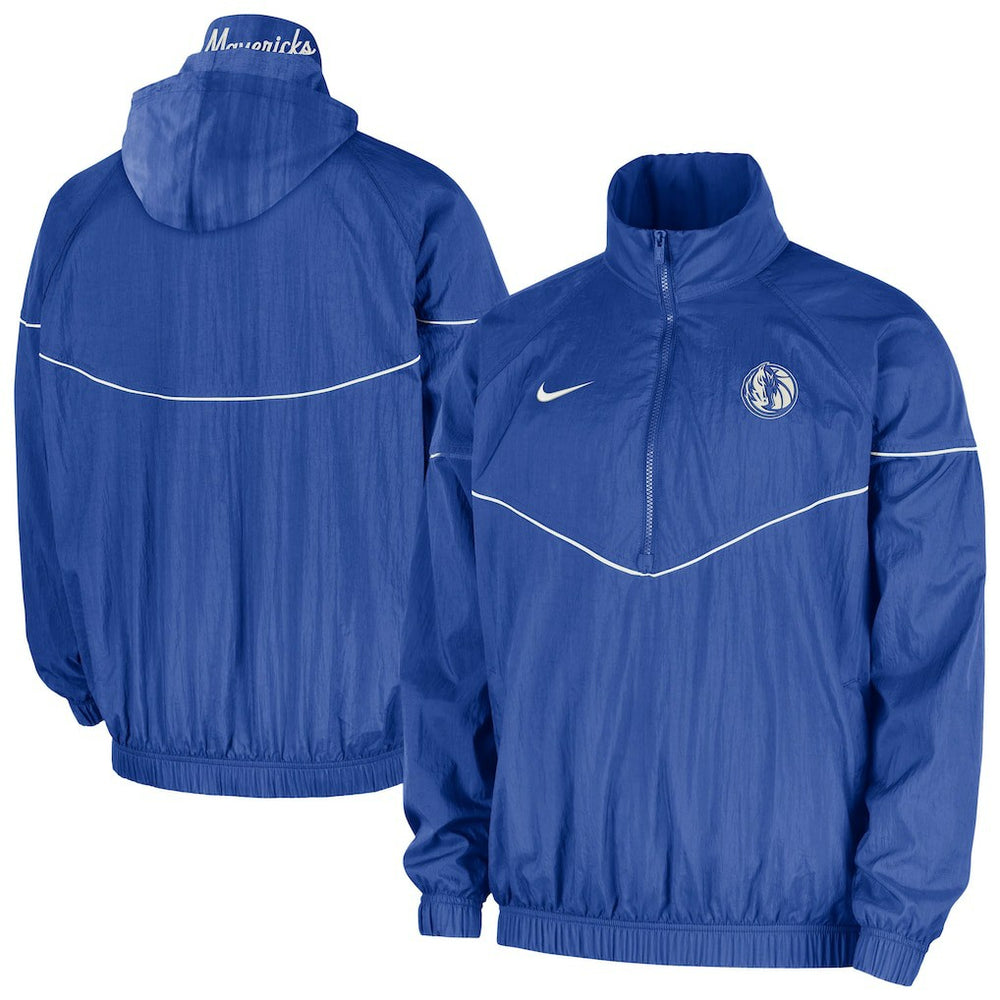 Dallas Mavericks Courtside Windrunner Woven Half-Zip Hooded Jacket sale - Blue | Nike shop