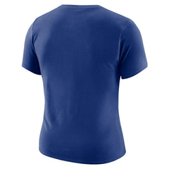 Golden State Warriors Women's Courtside Modest Cropped Tri-Blend T-Shirt sale - Royal | Nike for sale