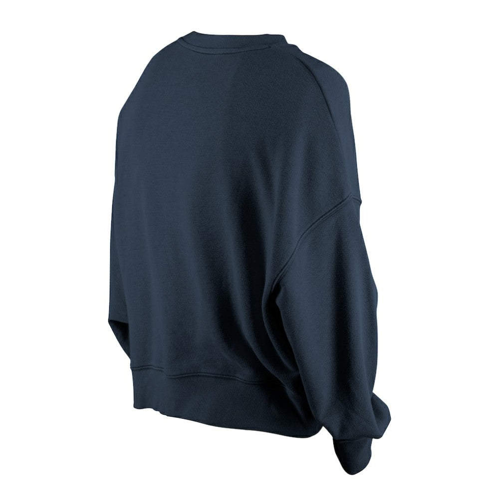 Atlanta Braves Women's Boxy Mineral Wash Dolmen Sleeve Cropped Sweatshirt - Navy | New Era