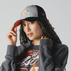 Houston Astros Women's Boxy Mineral Wash Dolmen Sleeve Cropped Sweatshirt - Navy | New Era