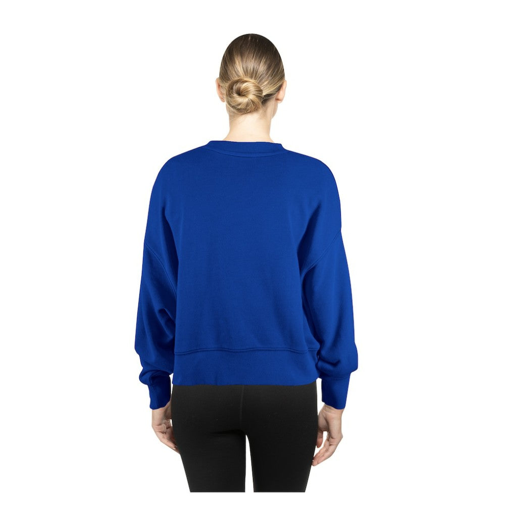 New York Mets Women's Boxy Mineral Wash Dolmen Sleeve Cropped Sweatshirt - Royal | New Era
