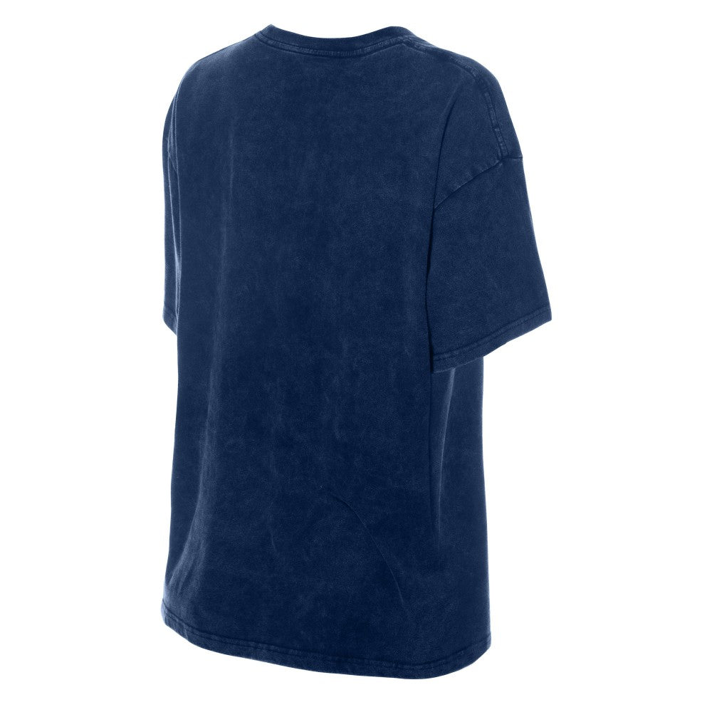 Cleveland Guardians Women's Mineral Wash Oversized T-Shirt - Navy | New Era