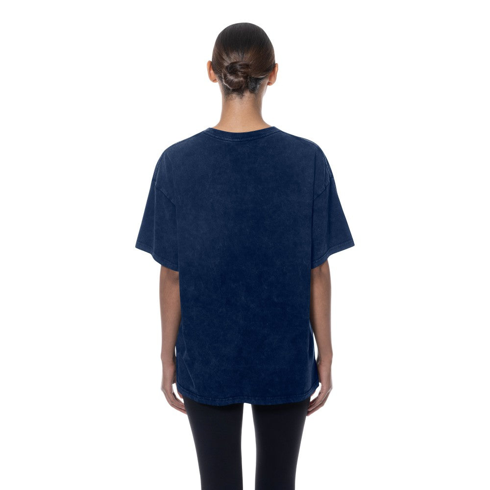 Cleveland Guardians Women's Mineral Wash Oversized T-Shirt - Navy | New Era