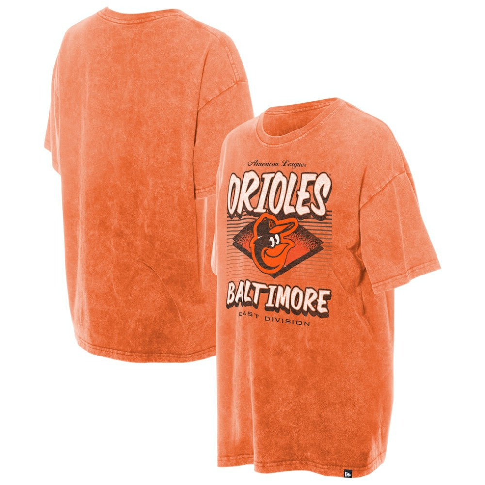 Baltimore Orioles Women's Mineral Wash Oversized T-Shirt - Orange | New Era