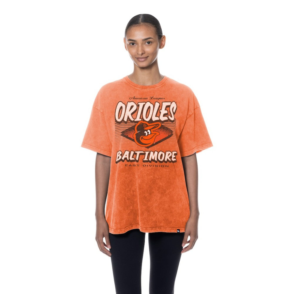 Baltimore Orioles Women's Mineral Wash Oversized T-Shirt - Orange | New Era