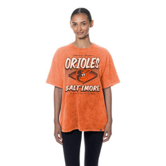 Baltimore Orioles Women's Mineral Wash Oversized T-Shirt - Orange | New Era