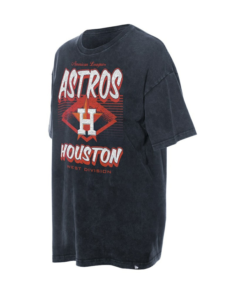 Houston Astros Women's Mineral Wash Oversized T-Shirt - Navy | New Era