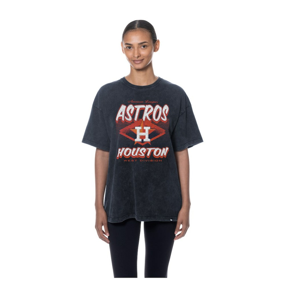 Houston Astros Women's Mineral Wash Oversized T-Shirt - Navy | New Era