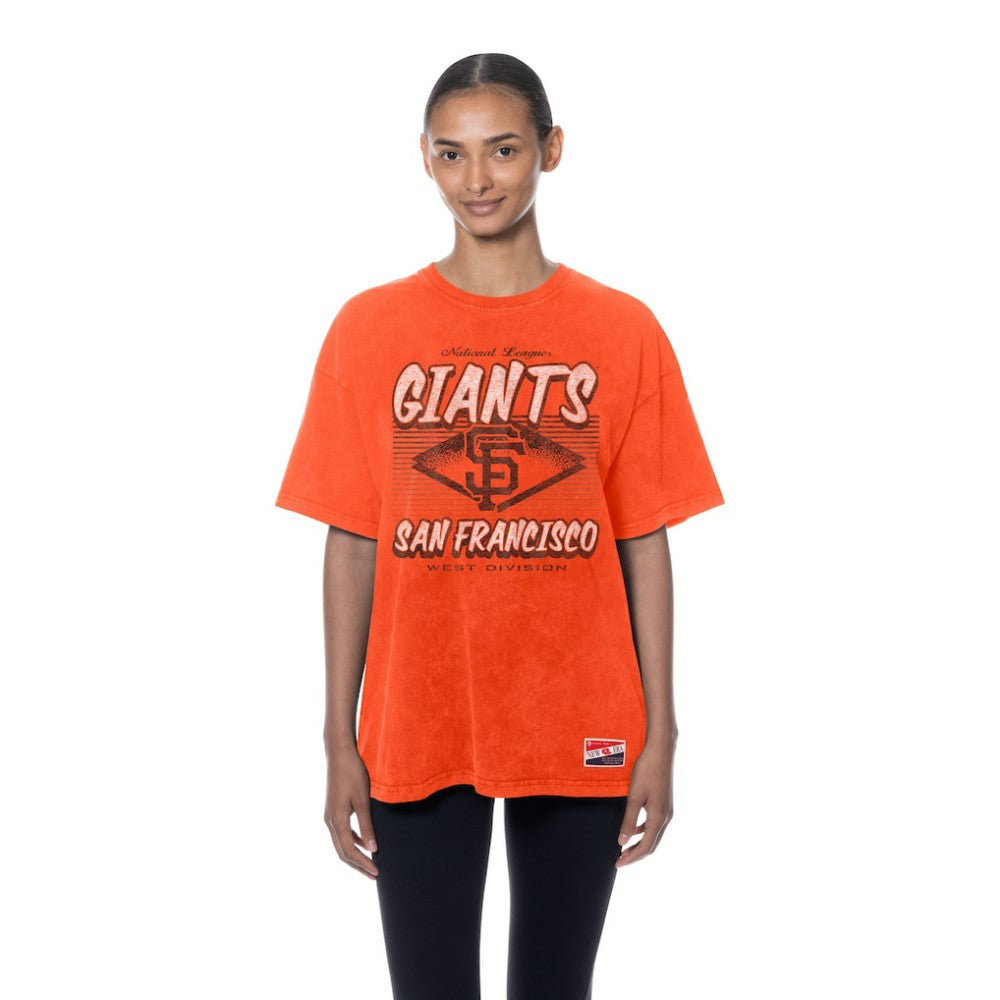 San Francisco Giants Women's Mineral Wash Oversized T-Shirt - Orange | New Era