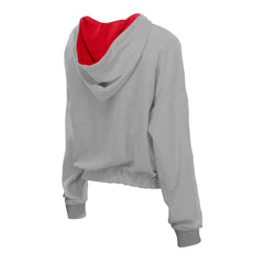 St. Louis Cardinals Women's Reversed Out French Terry Quarter-Zip Banded Crop Hoodie - Heather Gray | New Era