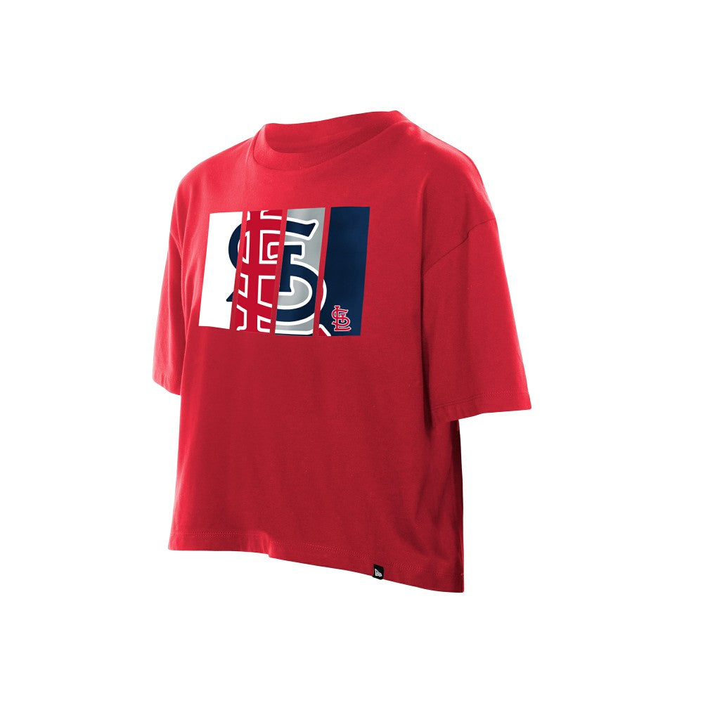 St. Louis Cardinals Women's Boxy Foil Logo T-Shirt - Red | New Era