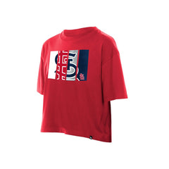 St. Louis Cardinals Women's Boxy Foil Logo T-Shirt - Red | New Era