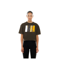 San Diego Padres Women's Boxy Foil Logo T-Shirt - Brown | New Era
