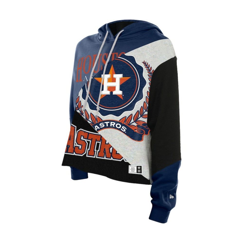 Houston Astros Women's Upcycled Color Block Cropped Boxy Hoodie | New Era