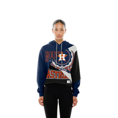 Houston Astros Women's Upcycled Color Block Cropped Boxy Hoodie | New Era