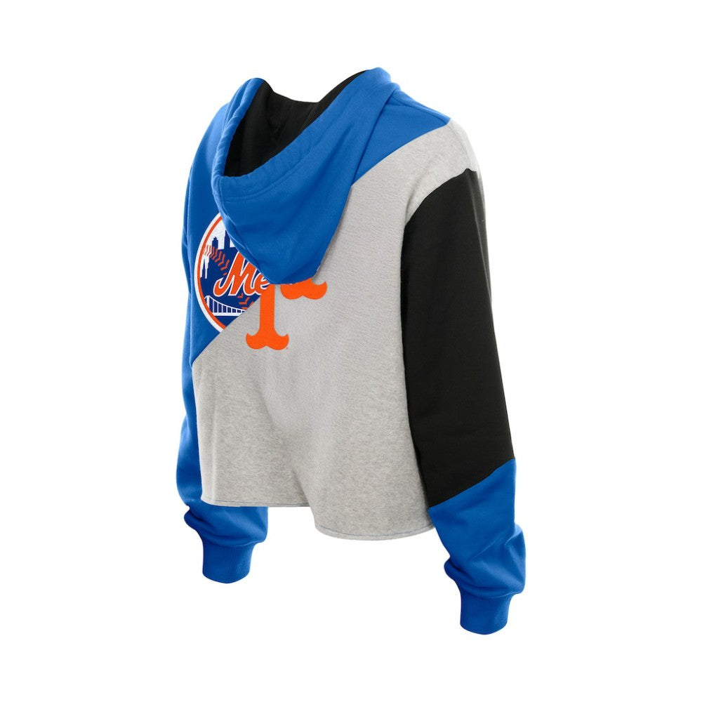 New York Mets Women's Upcycled Color Block Cropped Boxy Hoodie | New Era