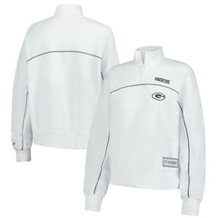 New Era Green Bay Packers Female Adult White Functional Fandom Quarter-Zip Sweatshirt outlet