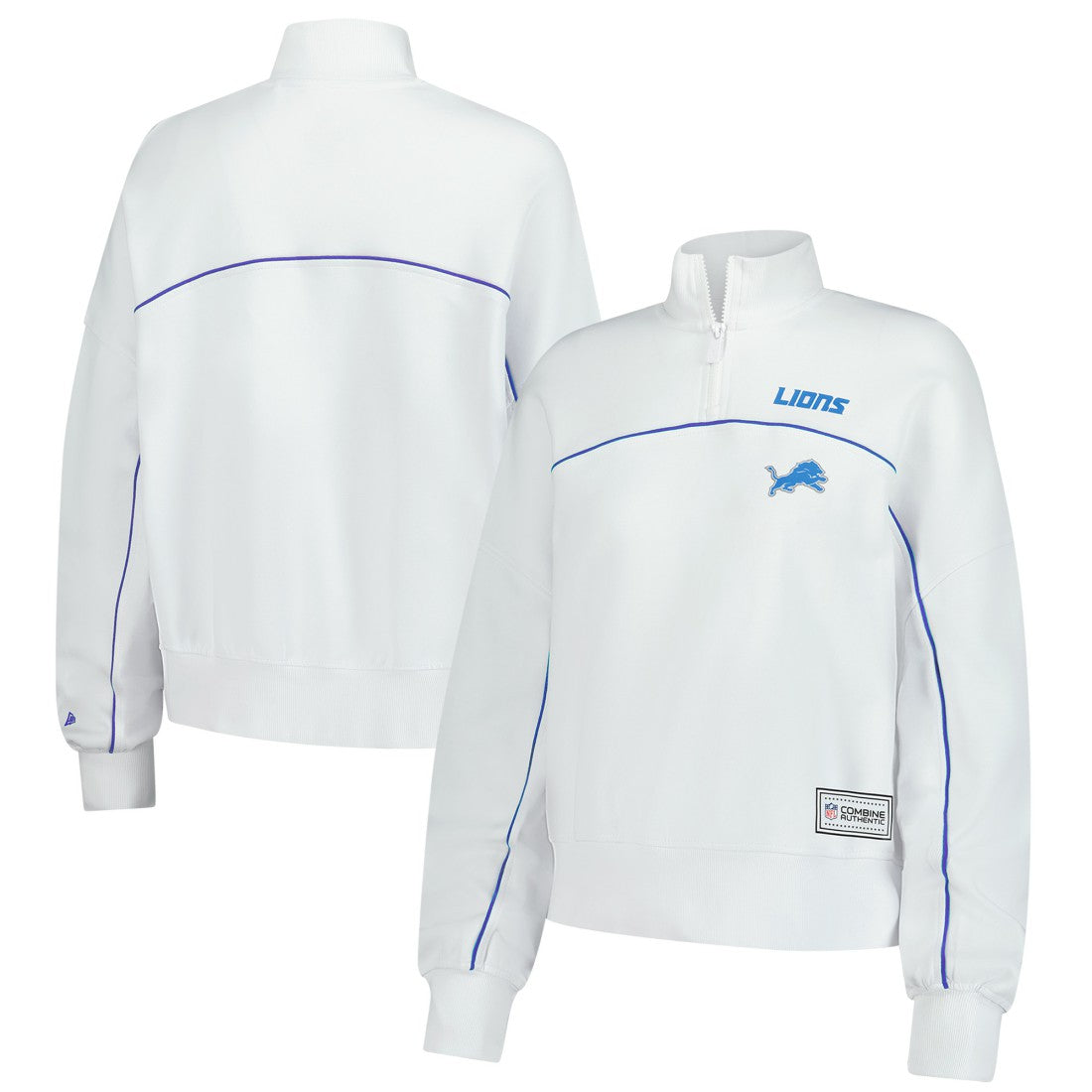 New Era Detroit Lions Female Adult White Functional Fandom Quarter-Zip Sweatshirt on sale