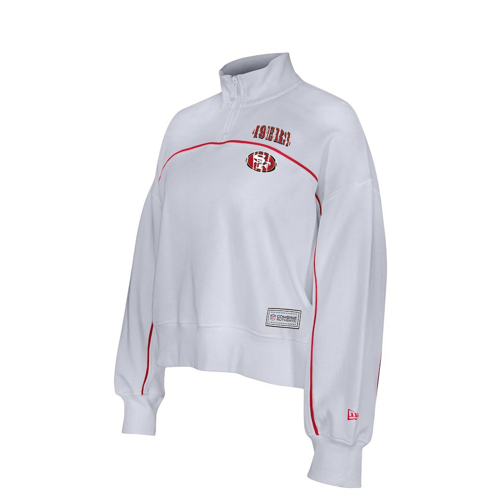 New Era San Francisco 49ers Female Adult White Functional Fandom Quarter-Zip Sweatshirt for sale