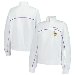 New Era Minnesota Vikings Female Adult White Functional Fandom Quarter-Zip Sweatshirt sale