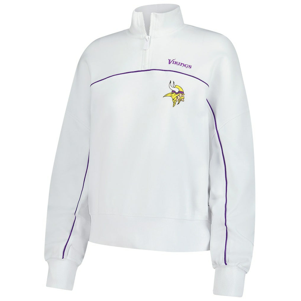 New Era Minnesota Vikings Female Adult White Functional Fandom Quarter-Zip Sweatshirt sale