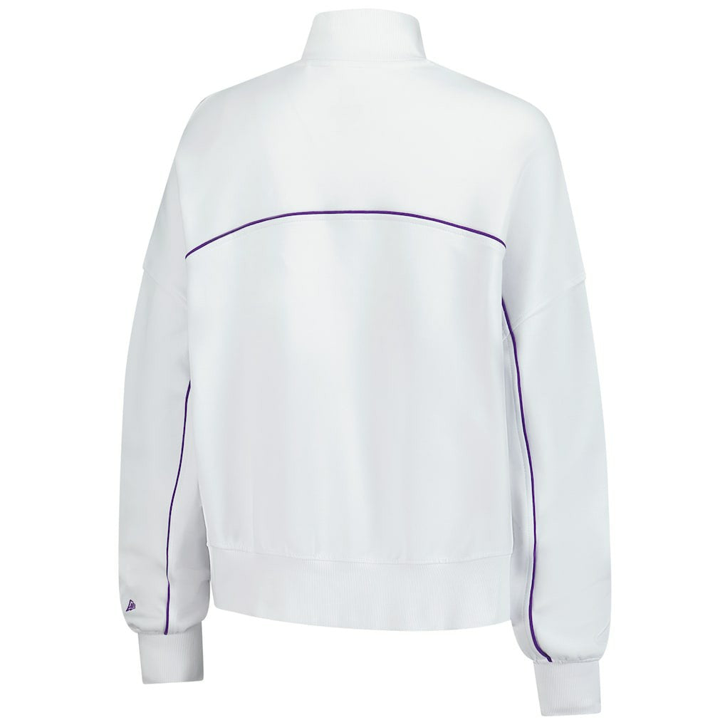 New Era Minnesota Vikings Female Adult White Functional Fandom Quarter-Zip Sweatshirt sale