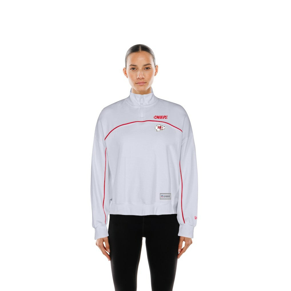 New Era Kansas City Chiefs Female Adult White Functional Fandom Quarter-Zip Sweatshirt outlet