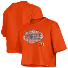 Cincinnati Bengals New Era Girl's Flip Sequin Boxy T-Shirt - Orange online