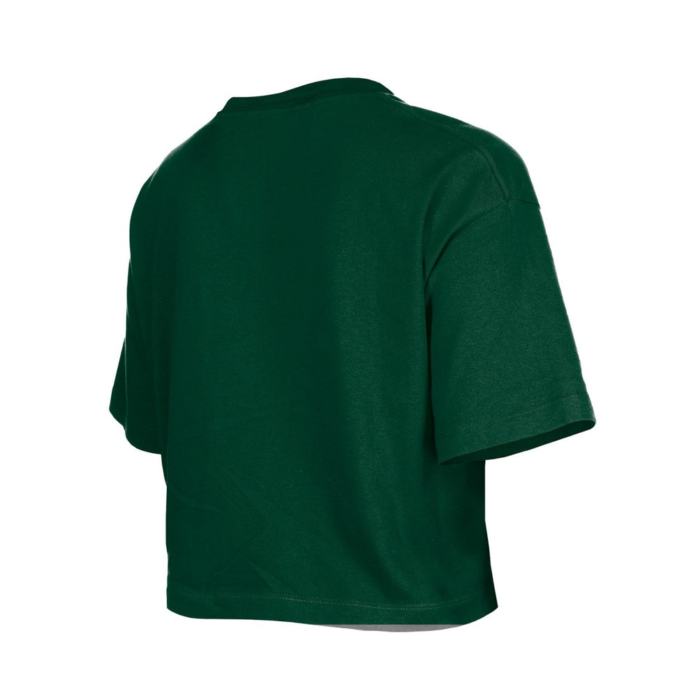 Green Bay Packers New Era Girl's Flip Sequin Boxy T-Shirt - Green on sale