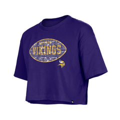 Minnesota Vikings New Era Girl's Flip Sequin Boxy T-Shirt - Purple cheap