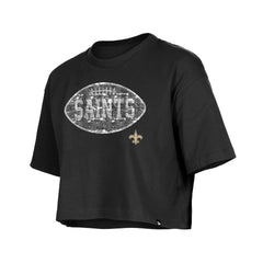 New Orleans Saints New Era Girl's Flip Sequin Boxy T-Shirt - Black sale
