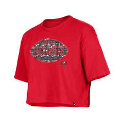 Tampa Bay Buccaneers New Era Girl's Flip Sequin Boxy T-Shirt - Red cheap