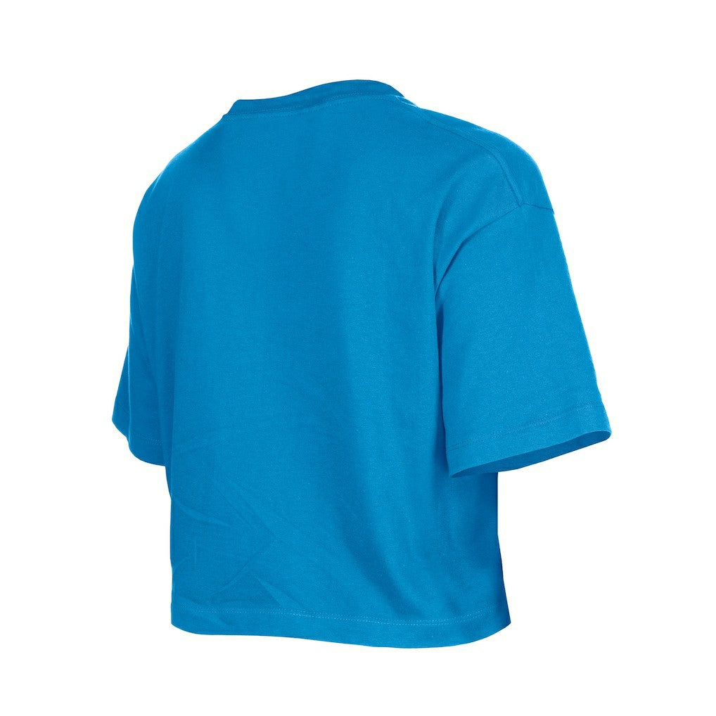 Carolina Panthers New Era Girl's Flip Sequin Boxy T-Shirt - Blue online